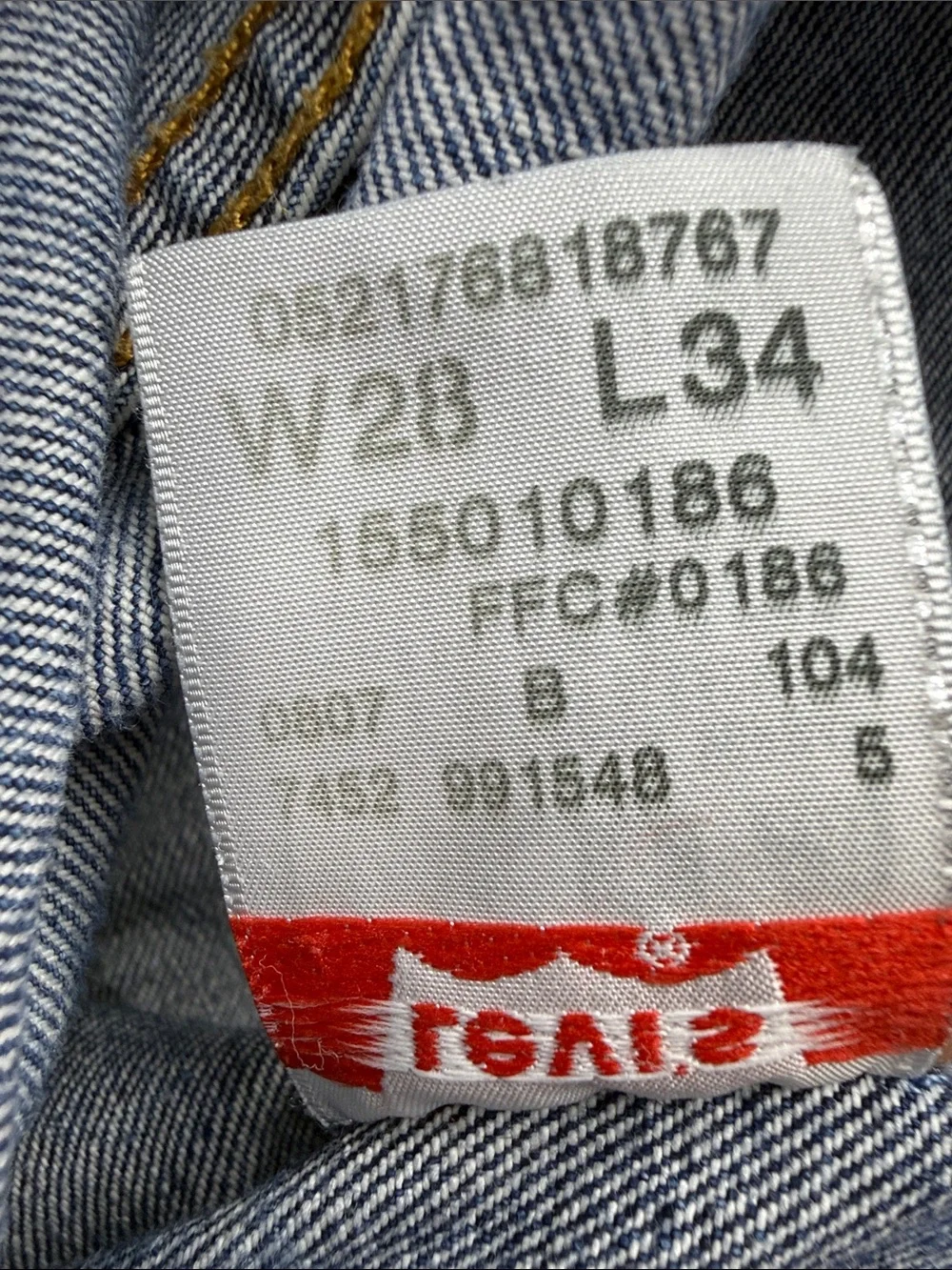 Vintage 501 Levi's Button Fly Denim Jeans W28 L34 8/2007